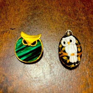 Owl Pin and Pendant Set